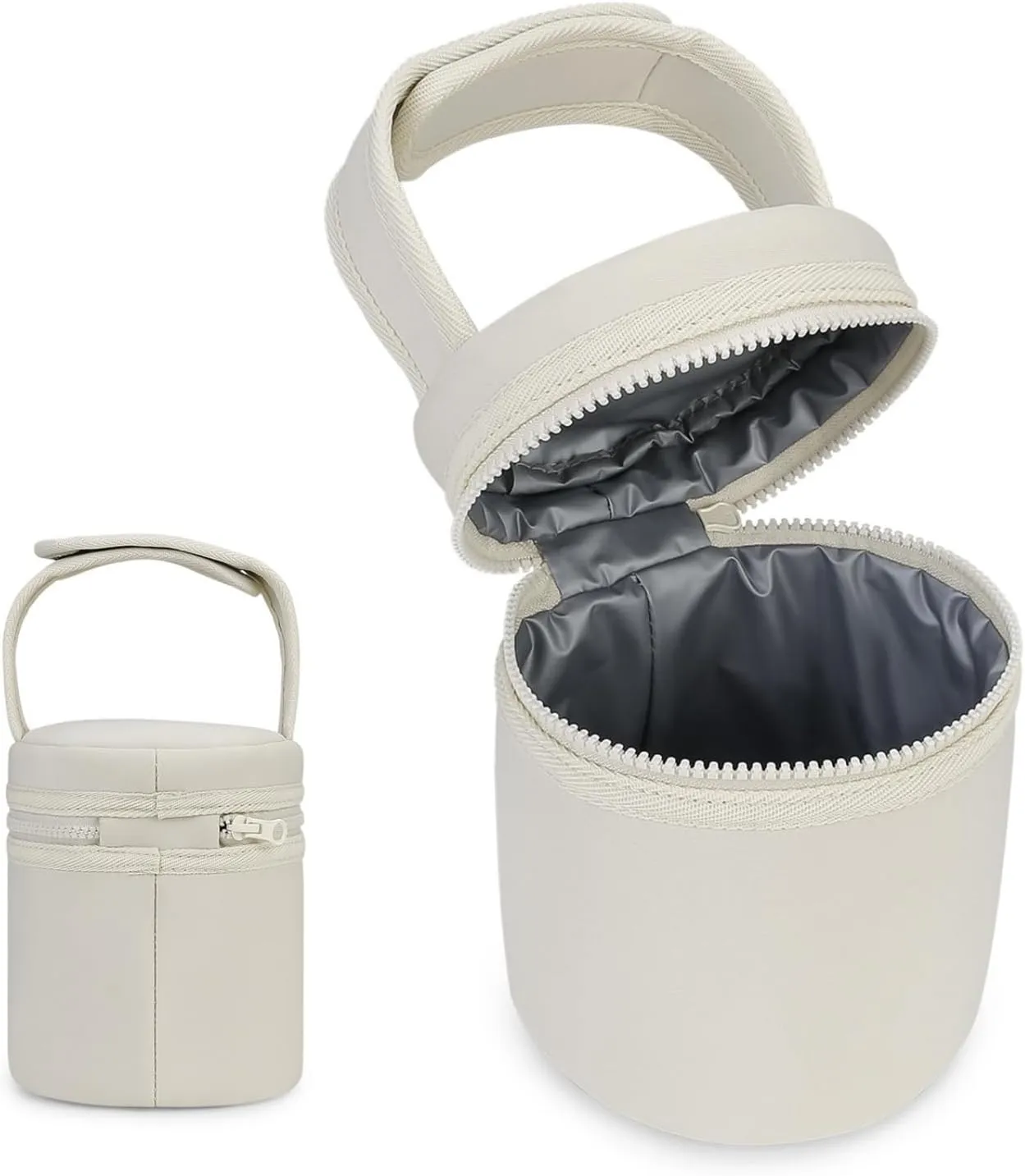 Watertight Insulated Baby Bottle Storage Bag Thermal Baby Bottle Holder Bag Easy Carry for Travel & Outdoor Activity, Off White1, 12.5*15.5cm