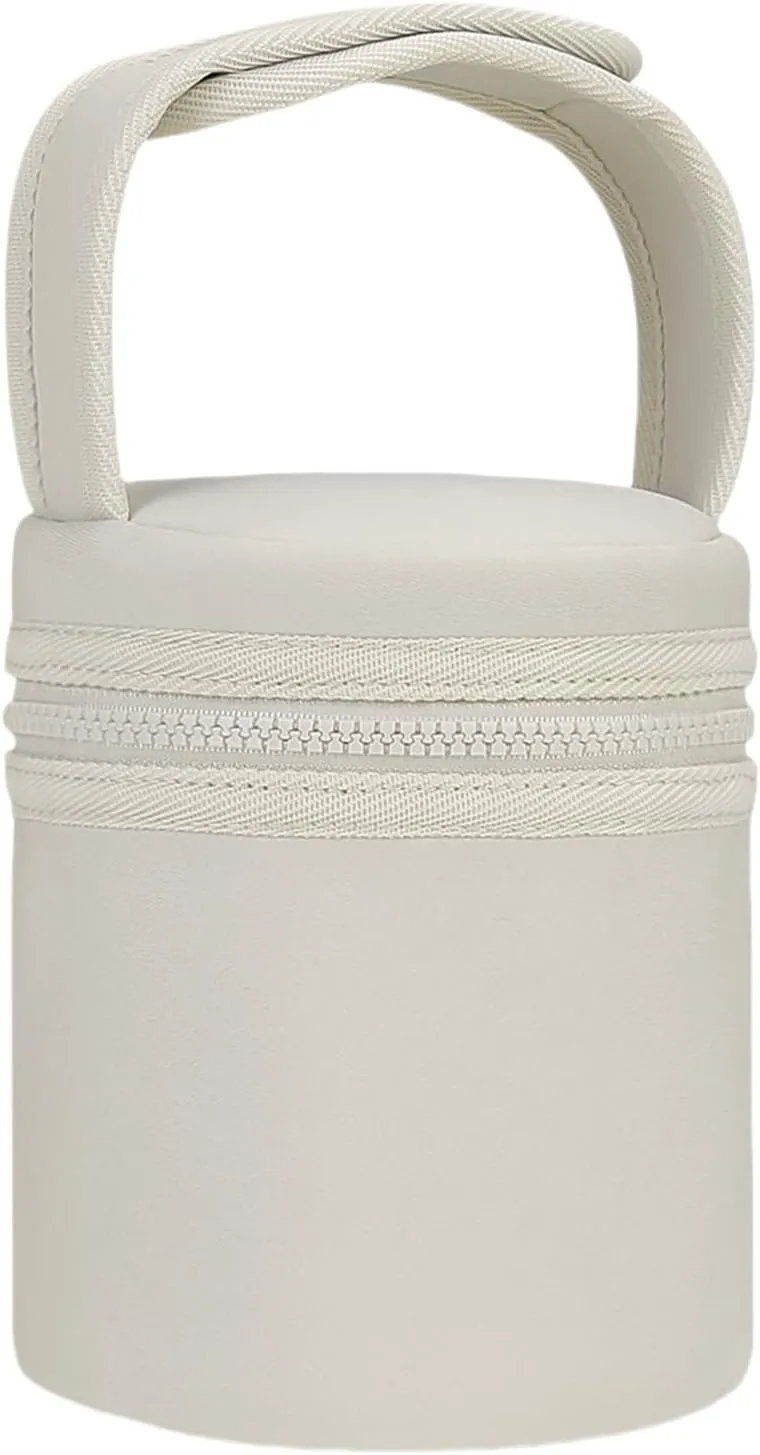Watertight Insulated Baby Bottle Storage Bag Thermal Baby Bottle Holder Bag Easy Carry for Travel & Outdoor Activity, Off White1, 12.5*15.5cm