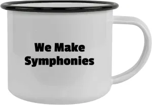 We Make Symphonies - 12oz Stainless Steel Camping Mug, Black