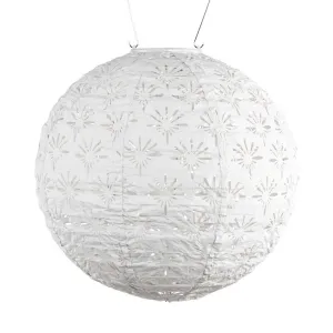 White Solar Globe Lantern - 12"
