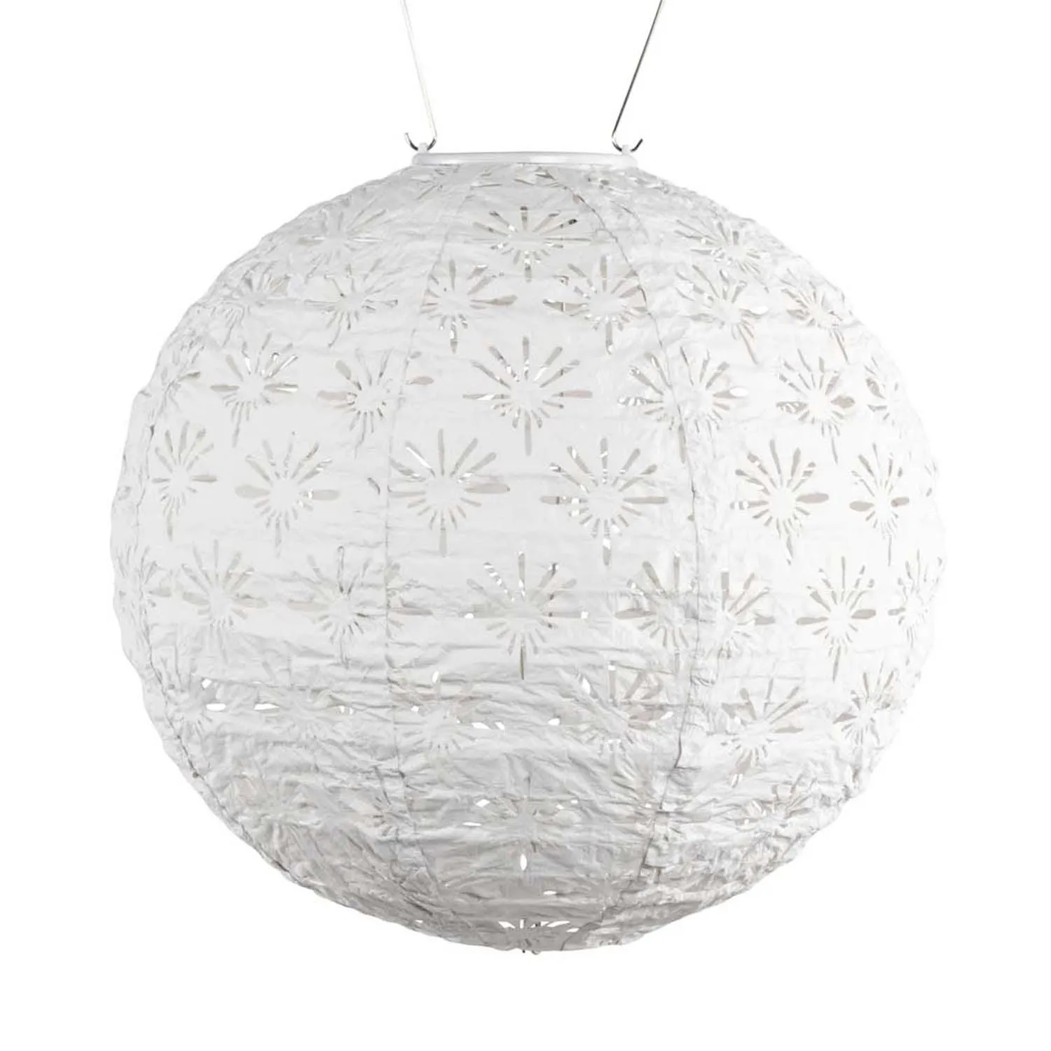 White Solar Globe Lantern - 12"