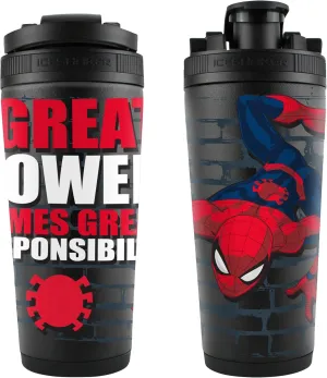 WinCraft 26oz 4D Stainless Steel Ice Shaker Marvel Spider-Man Black Wall