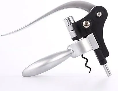 Wine Opener - Lever Style Screwpull With Foil Cutter - Extra Strong Stainless Steel Manual Wine Bottle Opener