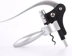 Wine Opener - Lever Style Screwpull With Foil Cutter - Extra Strong Stainless Steel Manual Wine Bottle Opener
