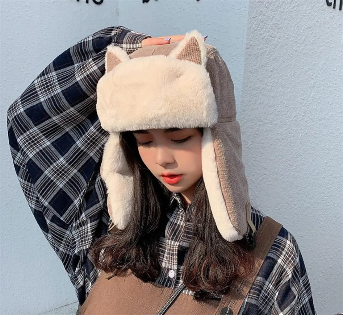 Winter Trapper Hat,Russian Ushanka Trooper Aviator Hats for Girl & Women,Snow Eskimo Hat with Ear Flaps for Cold Weather.