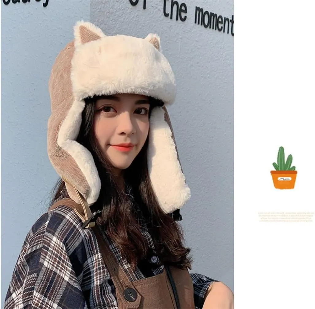 Winter Trapper Hat,Russian Ushanka Trooper Aviator Hats for Girl & Women,Snow Eskimo Hat with Ear Flaps for Cold Weather.