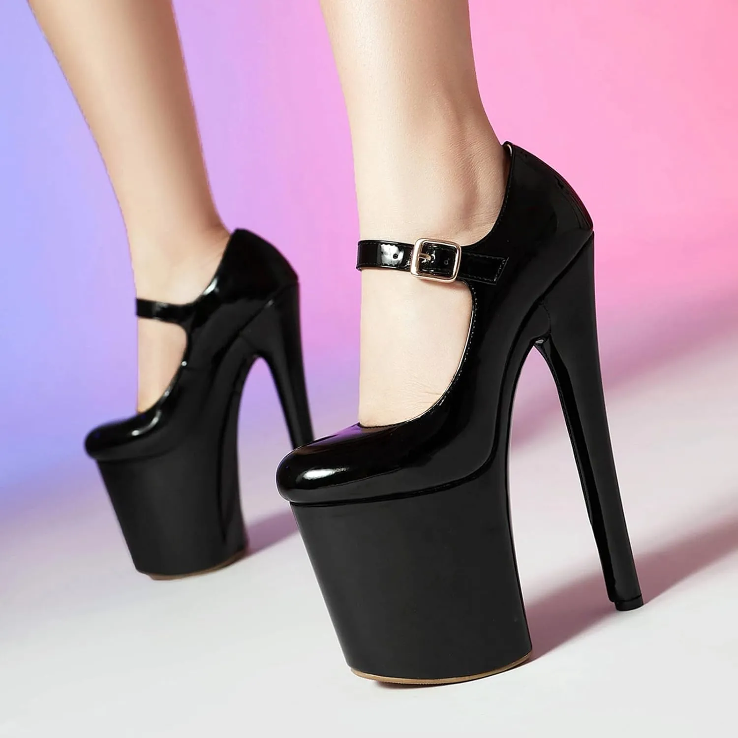 Women Sexy Pole Dance Heels Stiletto High Heels Mary Jane Pumps Platform 8 Inch
