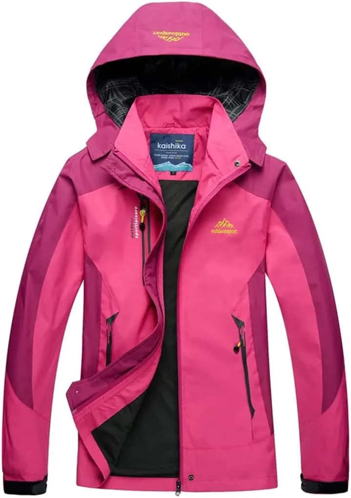 Women's Outdoor Lightweight Softshell Raincoat Hiking Trekking Camping Jacket Waterproof Rain Jacket