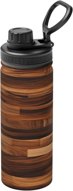 Wood Grain Sports Insulated Water Bottle - Premium 18 oz. Stainless Steel Hydration Bottle for Outdoor Enthusiasts