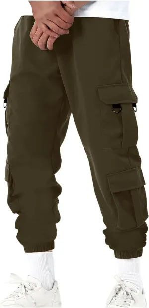 Work Pants for Men with Pocket Cargo Casual Relaxed Fit Joggers Athletic Sports Running Trendy Fashion Pants