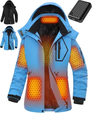 Wulcea Graphene Heated Jacket For Women 12V 18400mAh Fast Charge With Large Capacity