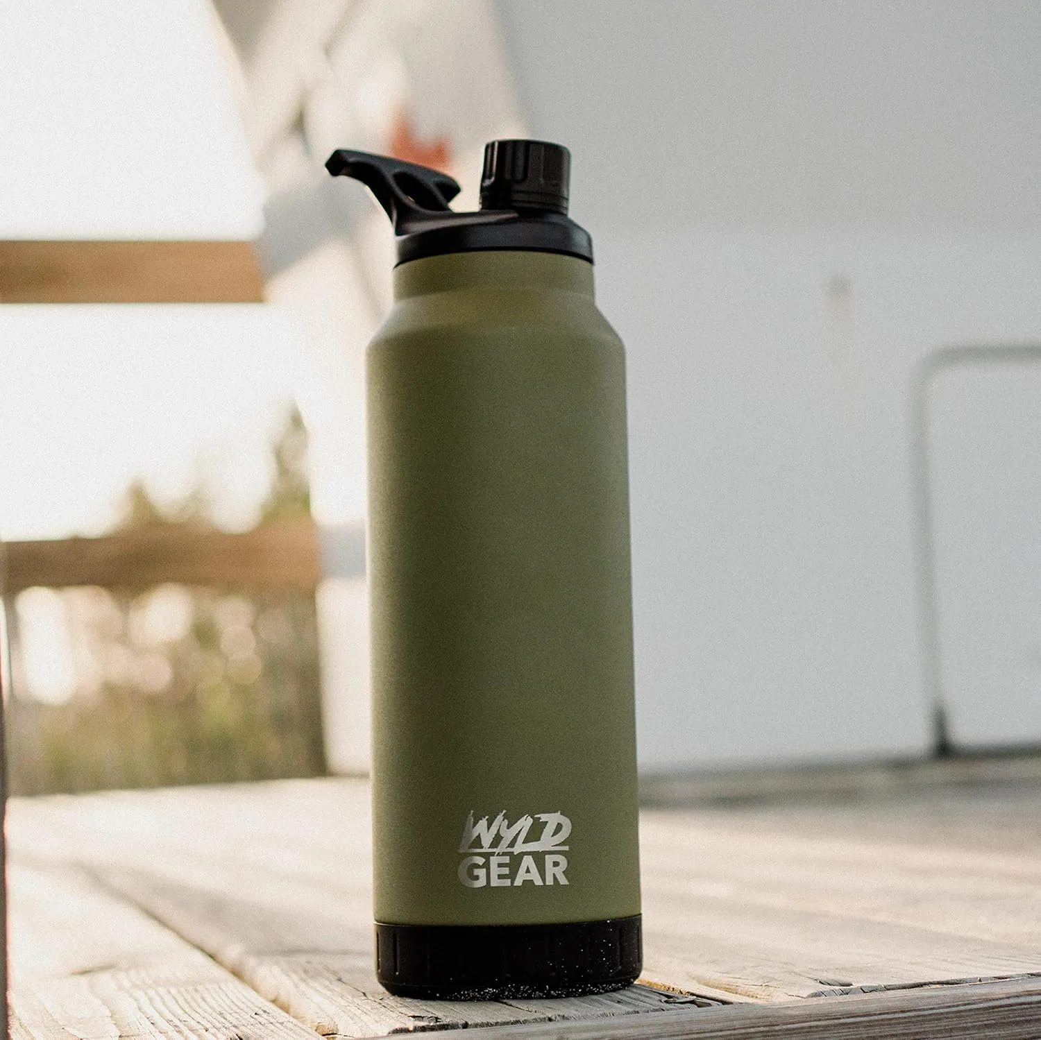 WYLD GEAR Mag Series - Stainless Steel Water Bottle with Magnetic Cap - 24oz OD Green