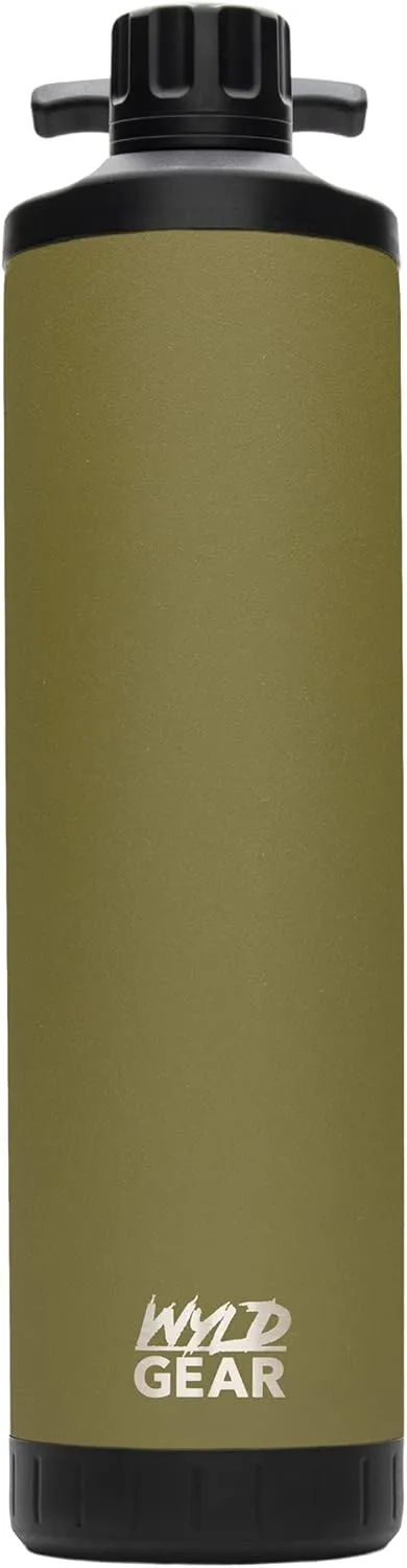 WYLD GEAR Mag Series - Stainless Steel Water Bottle with Magnetic Cap - 24oz OD Green
