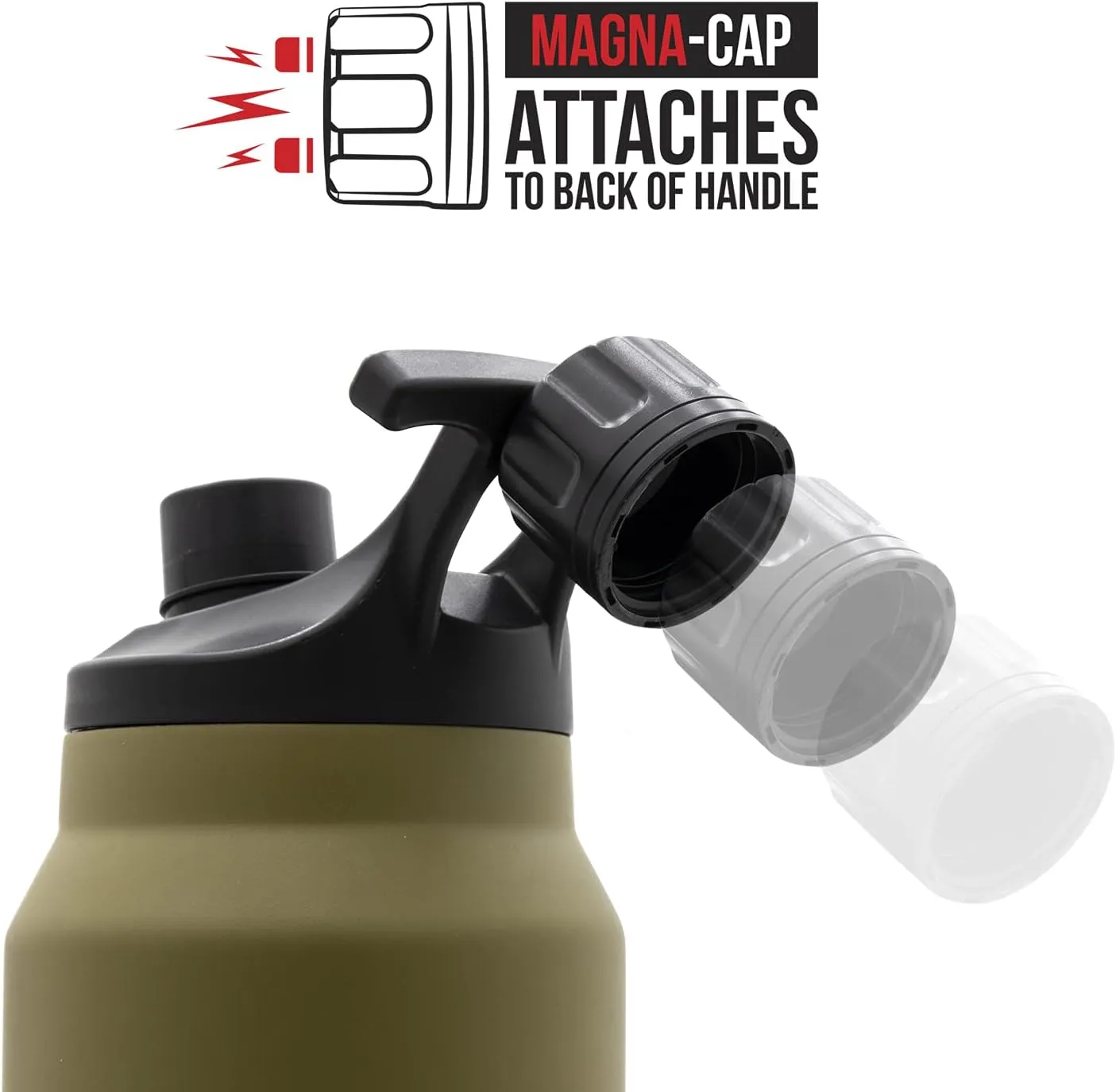 WYLD GEAR Mag Series - Stainless Steel Water Bottle with Magnetic Cap - 24oz OD Green