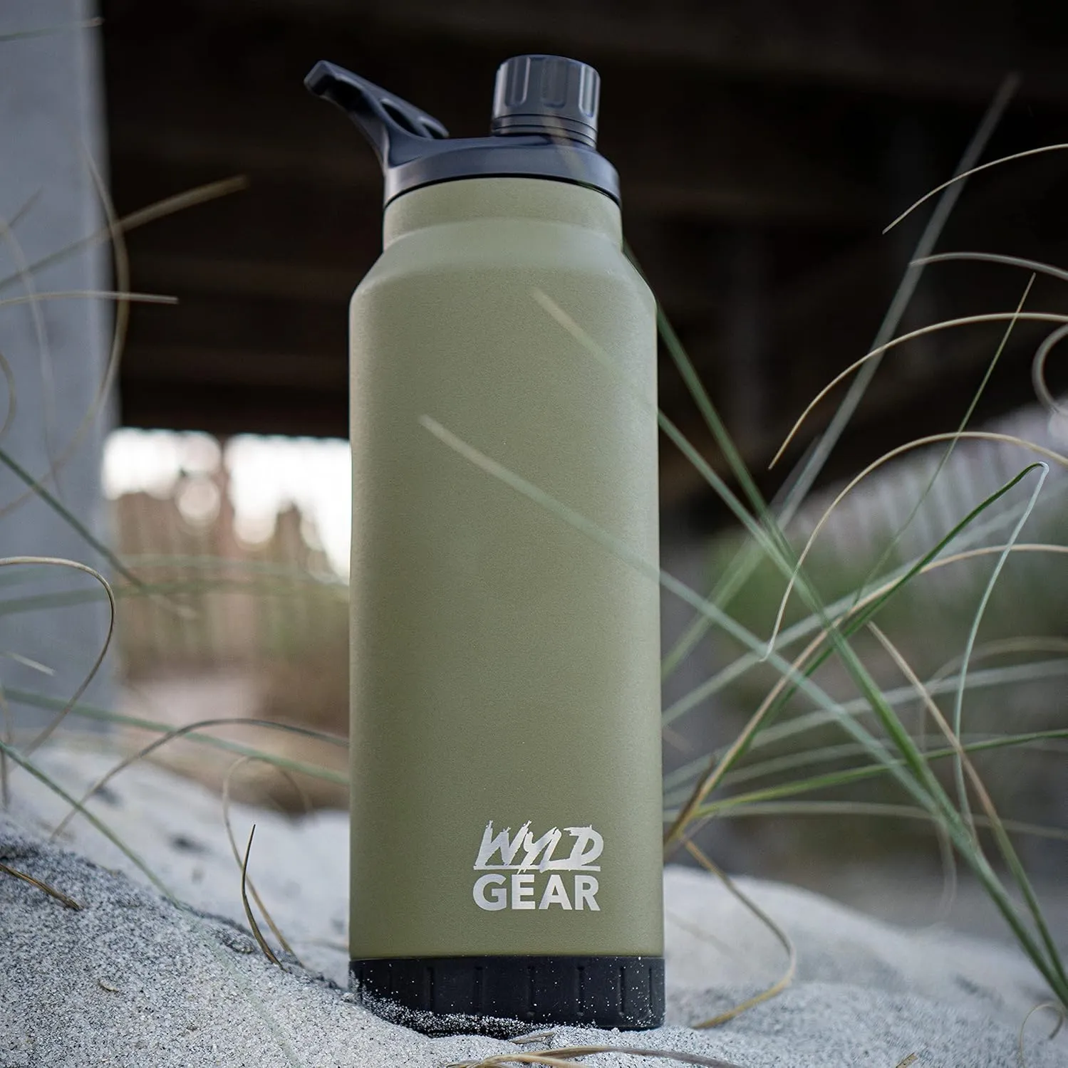 WYLD GEAR Mag Series - Stainless Steel Water Bottle with Magnetic Cap - 24oz OD Green