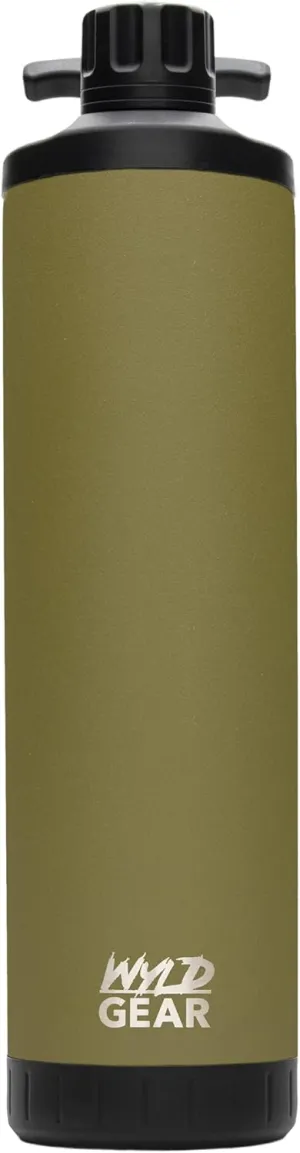 WYLD GEAR Mag Series - Stainless Steel Water Bottle with Magnetic Cap - 24oz OD Green