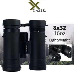 Xgazer Optics 8x32 Ultra HD Certvision Binoculars, Anti-Reflective Lenses Waterproof, Fogproof, Rainproof | Hunting, Safari, Birding, Bird Watching, Sporting Events | Incl. Strap, Hard Case, Covers