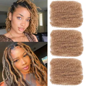 Xtrend 16 Inch 3 Bundles 90g HoneyBlonde Afro Kinky Bulk Hair for Dreadlocks Extensions, Repair Locs, Mini Braiding, Twist, Micro Spring Twist (30g/pack)