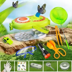 XW Bug Catcher Kit - Children's Outdoor Toys, Magnifying Glass Viewer, Bug Net, Tweezers and More, Insect Habitat, Bug Watch Feeding Box