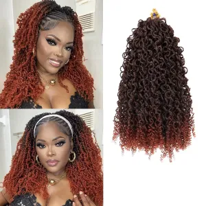 Yanky twist crochet hair 14 Inch 8Pack Ombre Ginger Pre-Twisted Fluffy Spring Twist Curly Crochet Hair for Black Women Crochet Hair Pre Looped Synthetic Hair Extension (1B/350#)