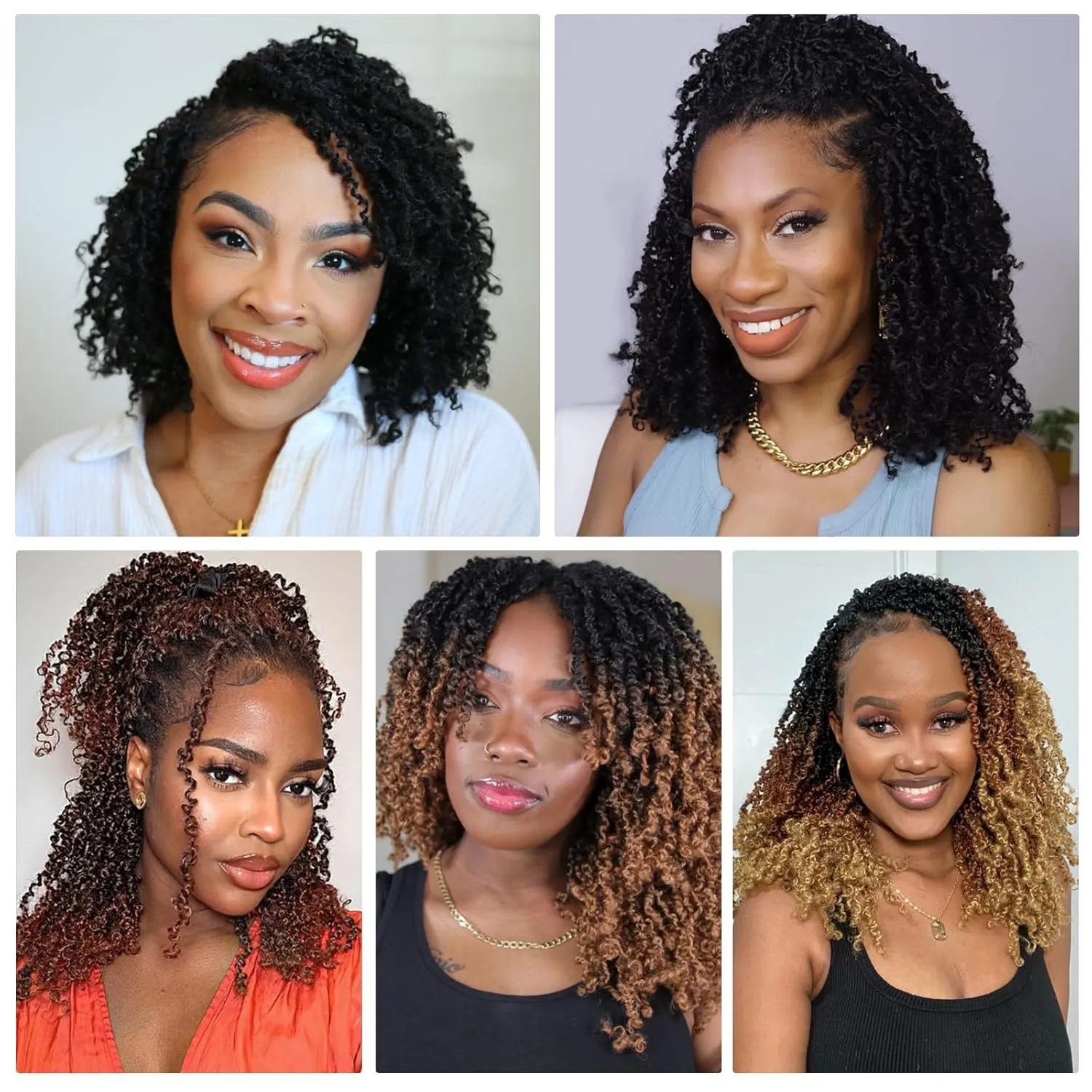 Yanky Twist Crochet Hair 16 Inch 8 Packs Crochet Yanky Twist Hair Spring Mini Twist Crochet Hair Extensions 1B/30 Bohemian Passion Twist Hair for Black Women