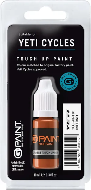 Yeti Bike Touch-Up Paint - INFERNO - 10ml Bottle - Touch-Up Paint Kit for Scratched or Chipped Bike Frames - GPaint Bike Paint