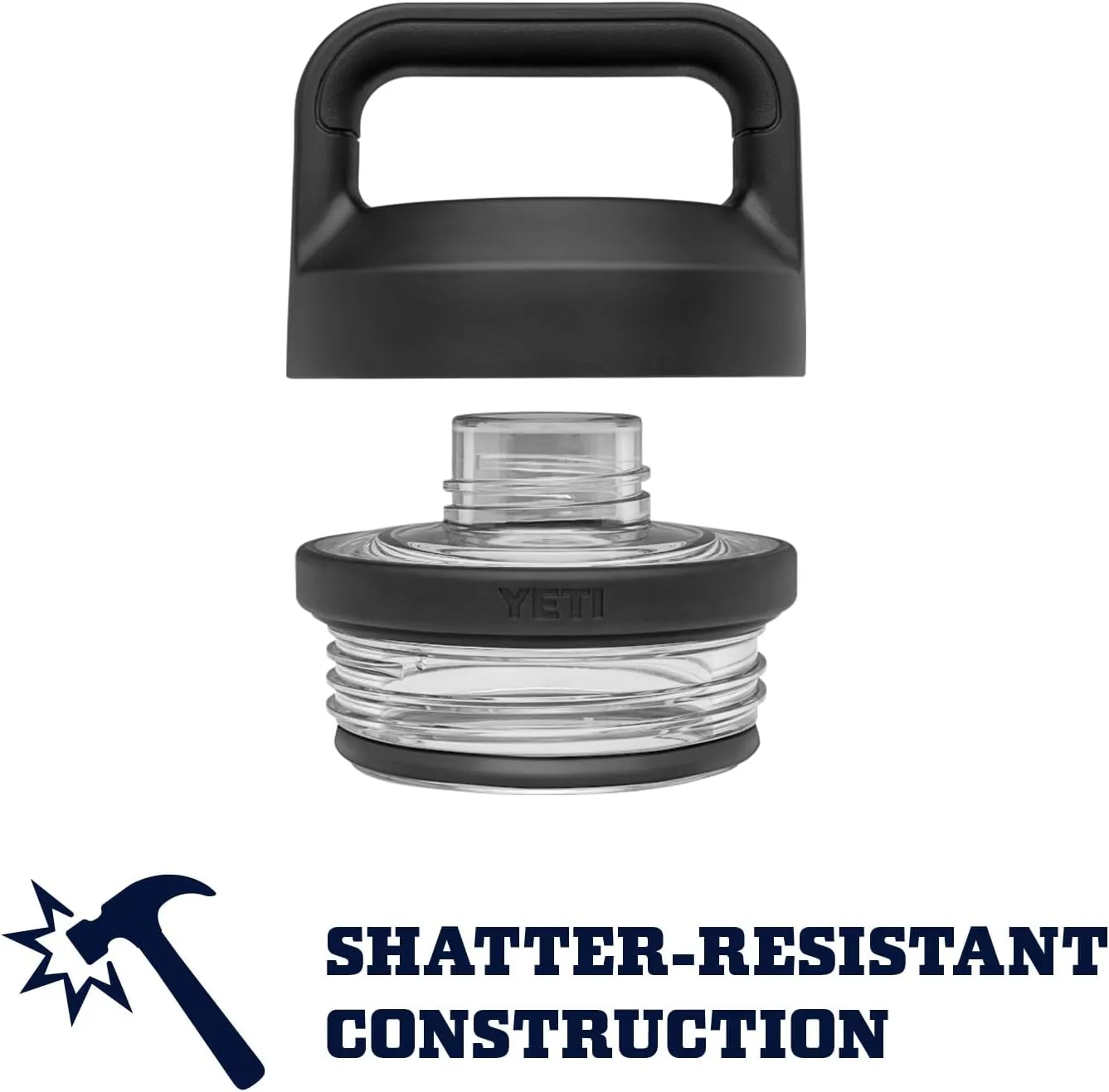 YETI Rambler 18 oz Bottle, Vacuum Insulated, Stainless Steel with Chug Cap, Navy