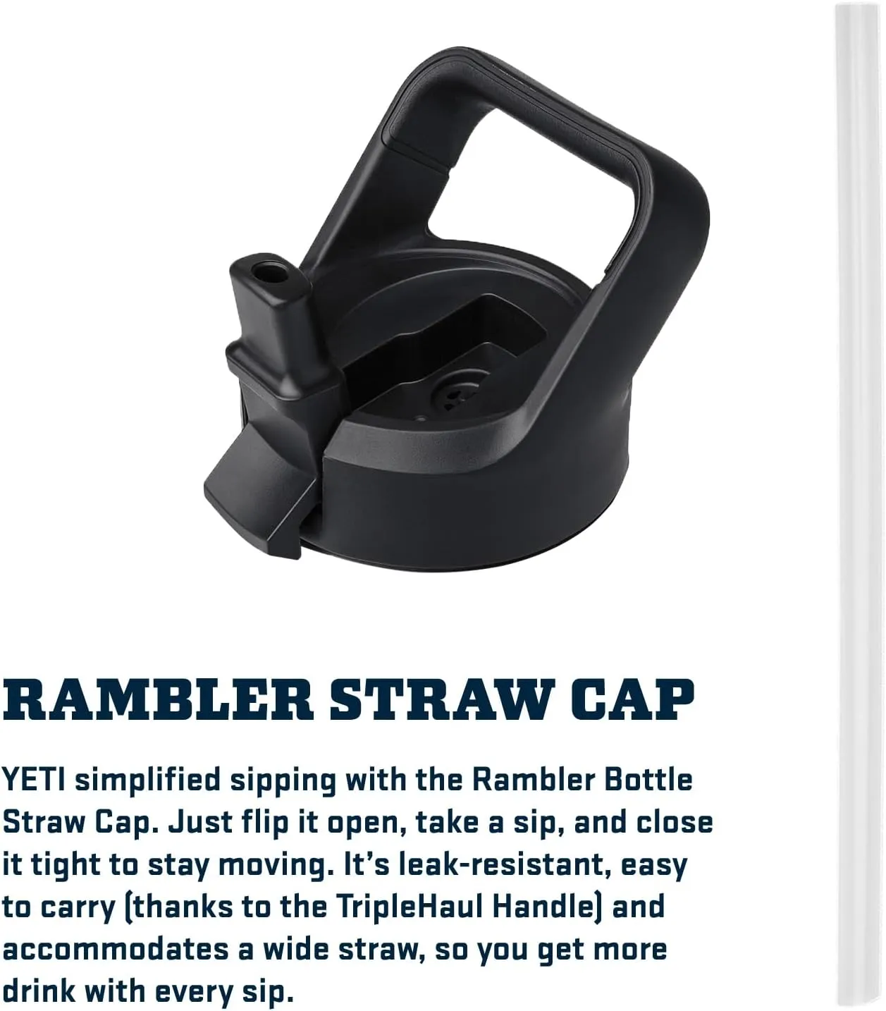 YETI Rambler 18 oz Bottle, Vacuum Insulated, Stainless Steel with Color Matching Straw Cap, Big Wave Blue