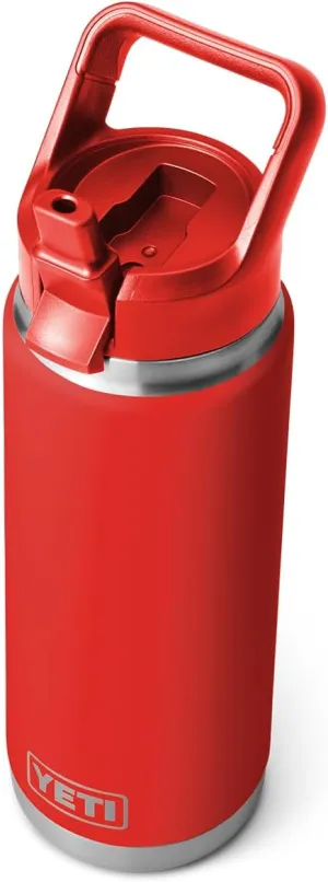 YETI Rambler 26 oz Bottle, Vacuum Insulated, Stainless Steel with Color Matching Straw Cap