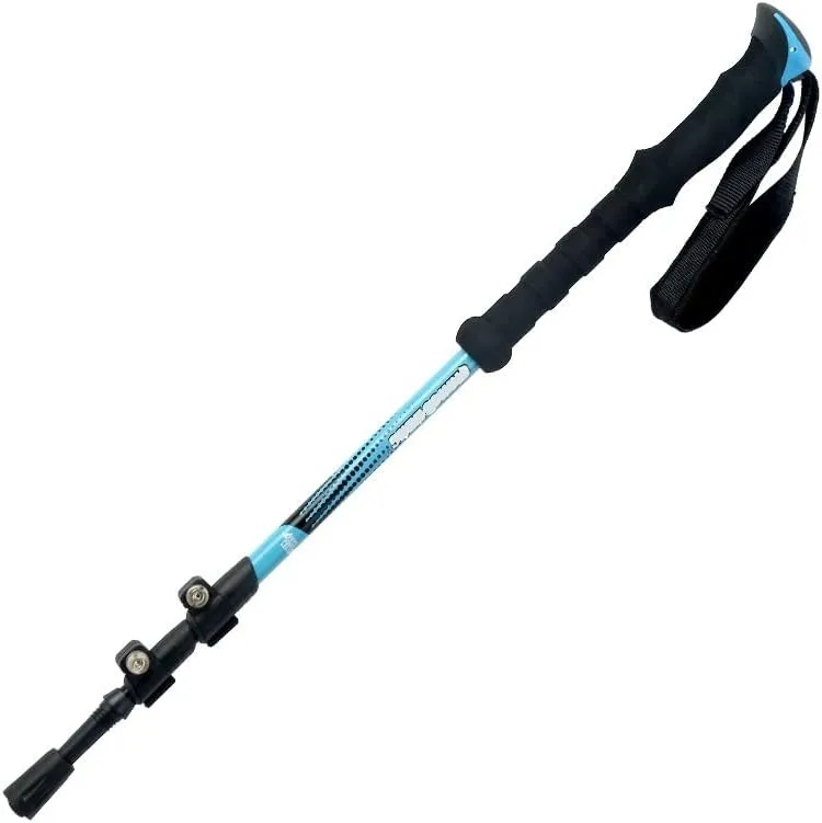 YIRENZUI Adjustable Trekking Poles Made ，Aluminium Alloy Tungsten Steel Rod Tip,Straight Handle External Lock EVA Handle，The Best Choice (Color : Blue, Size : 135cm)