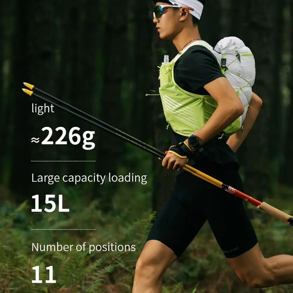 YOUGLE 15L Men Women Trail Running Vest Hydration Pack with 2*500ml Flask Lightweight & Adjustable Running Backpack for Phones up to 6.8in