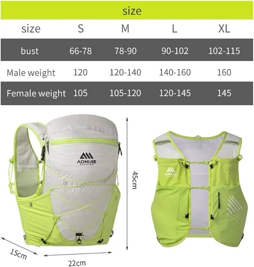 YOUGLE 15L Men Women Trail Running Vest Hydration Pack with 2*500ml Flask Lightweight & Adjustable Running Backpack for Phones up to 6.8in