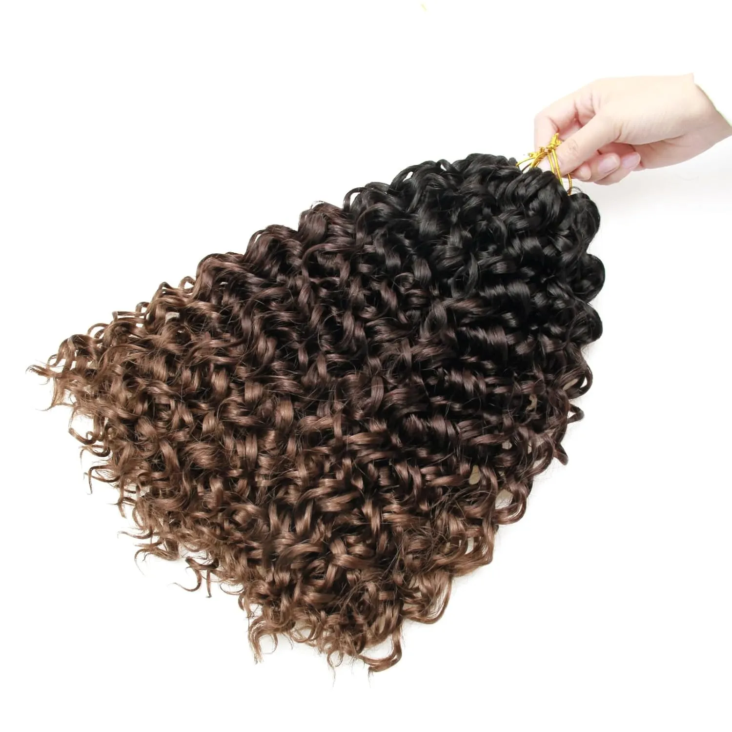 YXCHERISHAIR 8 Packs Curly Crochet Hair GoGo Curl Crochet hair for Women Deep Wave Braiding hair,Synthetic Bohemian Crochet Braid Water Wave Crochet hair Extensions(1B/4/30, 14inch)