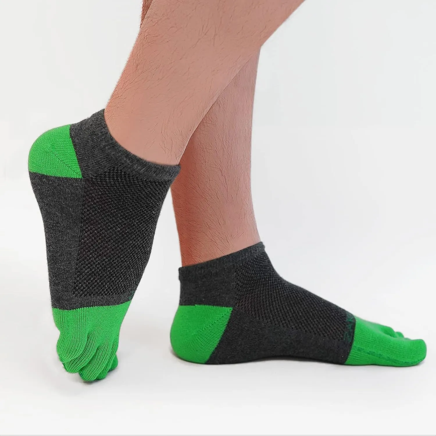 ZAKASA Toe Socks for Men Ankle: No Show Low Cut Toe Socks Individual Five Finger Cotton for Athletic Running 5 Pairs