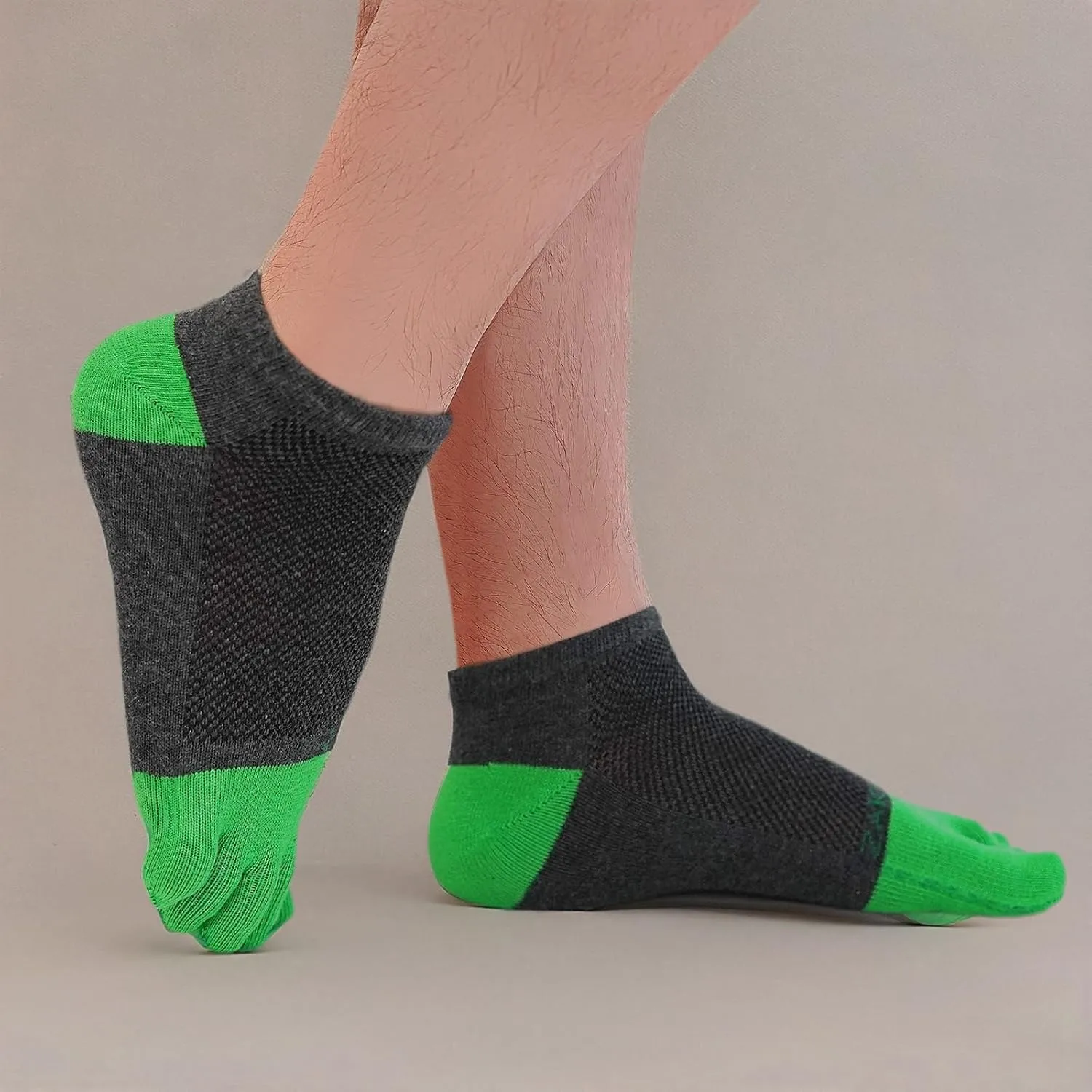 ZAKASA Toe Socks for Men Ankle: No Show Low Cut Toe Socks Individual Five Finger Cotton for Athletic Running 5 Pairs