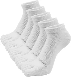 ZAKASA Toe Socks for Men Ankle: No Show Low Cut Toe Socks Individual Five Finger Cotton for Athletic Running 5 Pairs