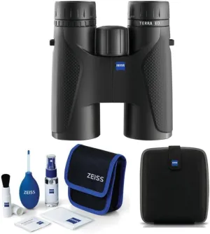 ZEISS 8x42 Terra ED Binoculars (Black) with Zeiss Lens Cleaning Kit Bundle