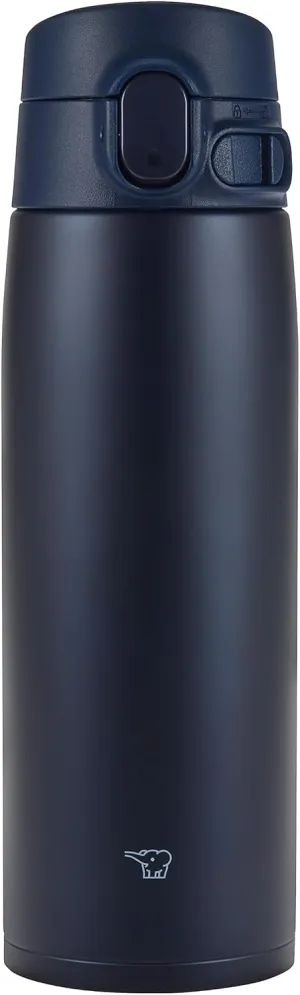 Zojirushi SM-VA60-AD Water Bottle, One-Touch Stainless Steel Mug, Seamless, 20.3 fl oz (600 ml), Navy