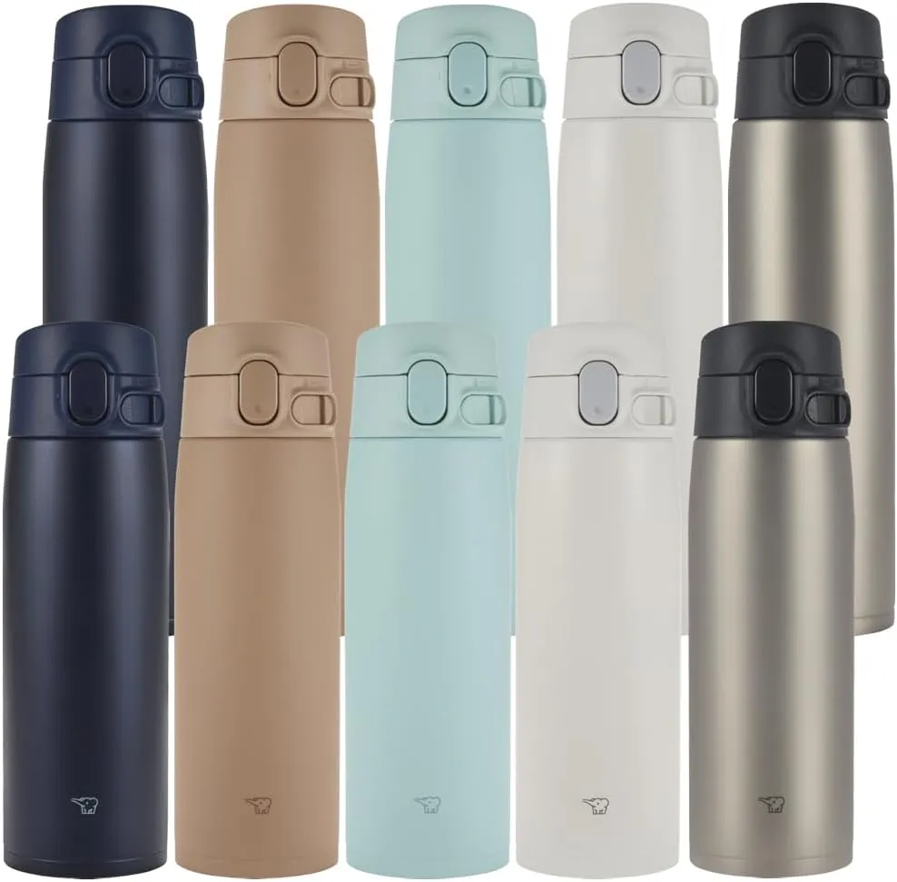 Zojirushi SM-VA60-AD Water Bottle, One-Touch Stainless Steel Mug, Seamless, 20.3 fl oz (600 ml), Navy