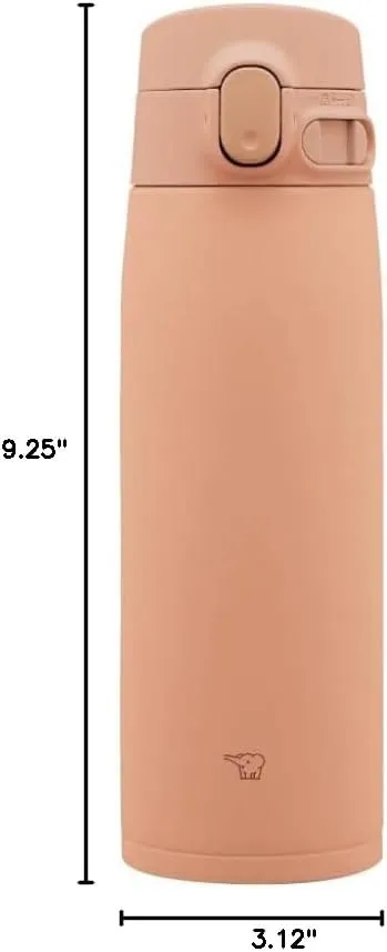 Zojirushi SM-VA60-TM Water Bottle, One-Touch Stainless Steel Mug, Seamless, 20.3 fl oz (600 ml), Pale Taupe