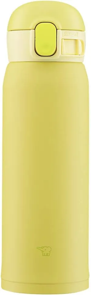 Zojirushi SM-WA48-YA Water Bottle, One-Touch Stainless Steel Mug, Seamless 0.48L Lemon