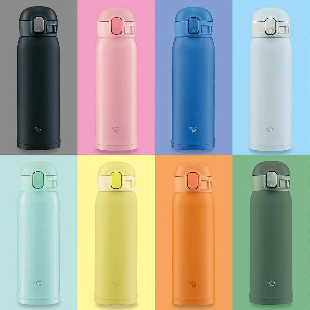 Zojirushi SM-WA48-YA Water Bottle, One-Touch Stainless Steel Mug, Seamless 0.48L Lemon