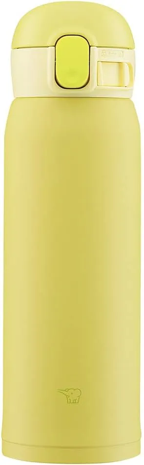 Zojirushi SM-WA48-YA Water Bottle, One-Touch Stainless Steel Mug, Seamless 0.48L Lemon