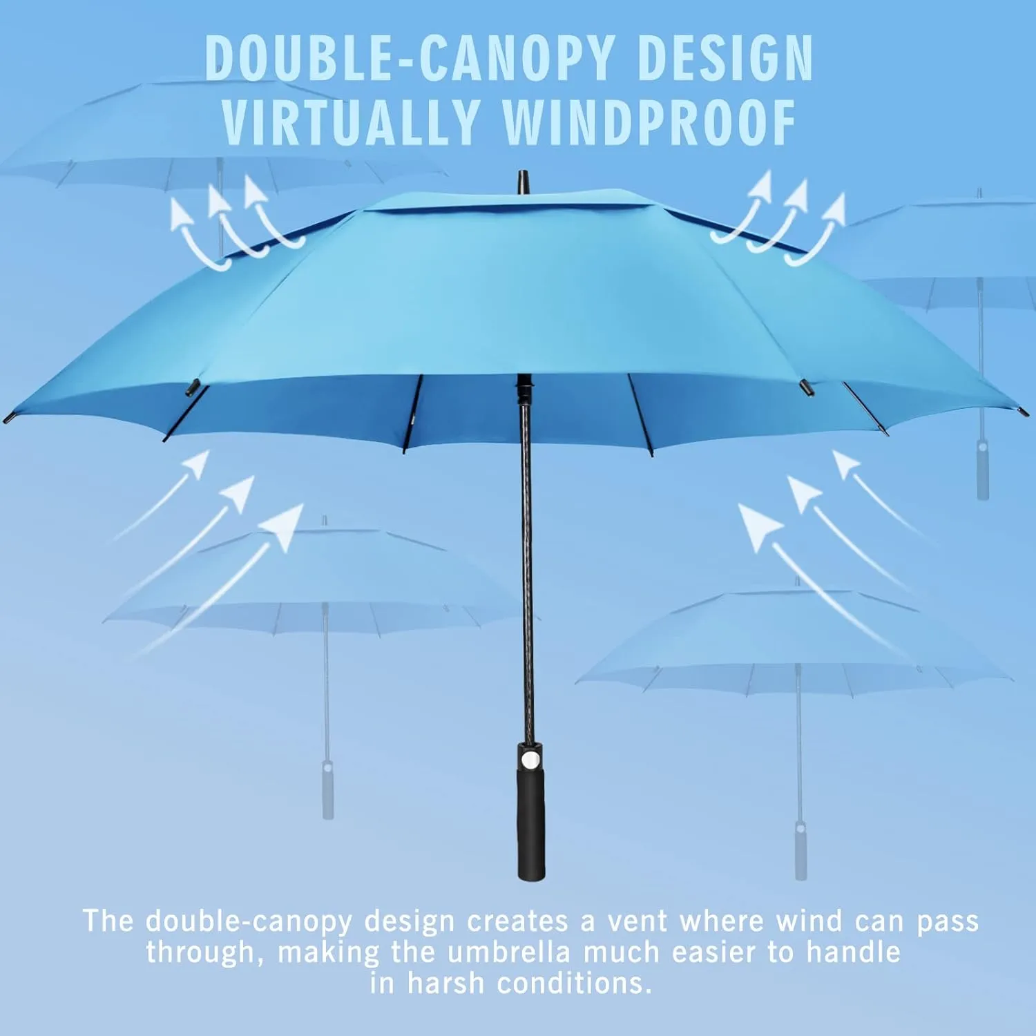 ZOMAKE Large Golf Umbrella for Rain Heavy Duty,Big Golf umbrellas Windproof,51/54/62/68 Inch Extra Large Oversized Umbrella