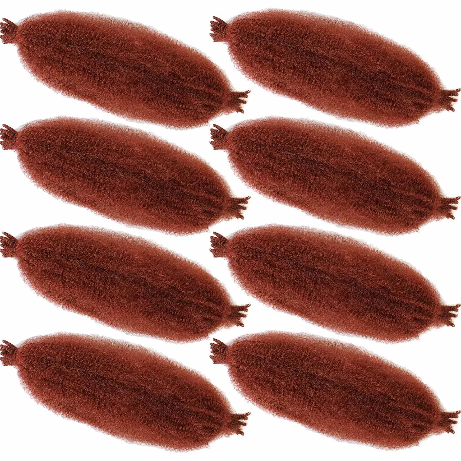 ZRQ 24 Inch Soft Springy Afro Twist Hair For Distressed Locs 8 Packs Copper Red Marley Crochet Braiding Hair Pre-Separated Synthetic Hair Extension For Black Women 8 Strands/Pack (350#)