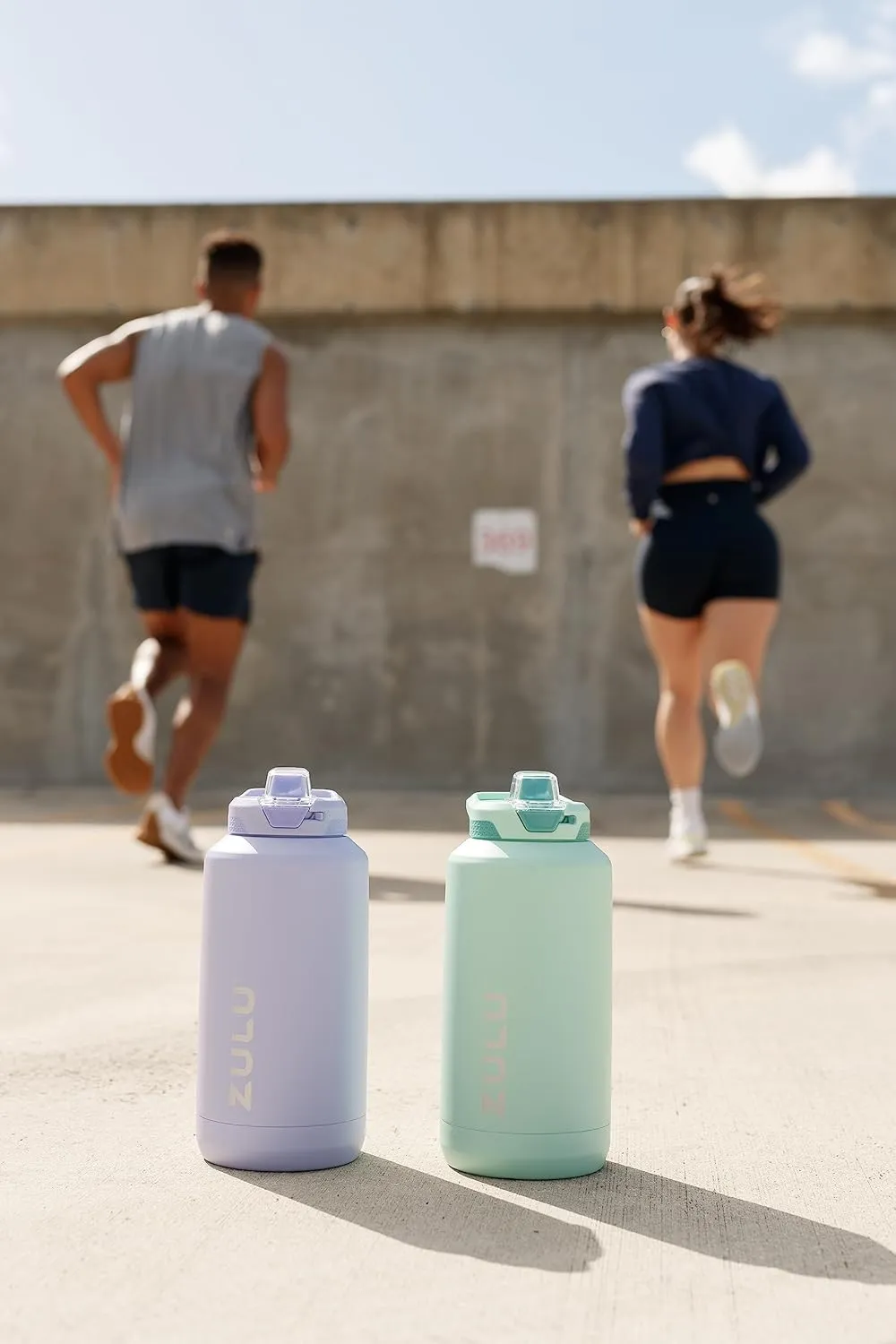 ZULU Goals Vacuum Insulated Large Capacity Stainless Steel Water Bottle | Reusable Jug Thermoses with Carry Handle | Leak-Proof Lid | Perfect for Travel, Workout, Gym, Hiking, Camping | 64oz, 101oz