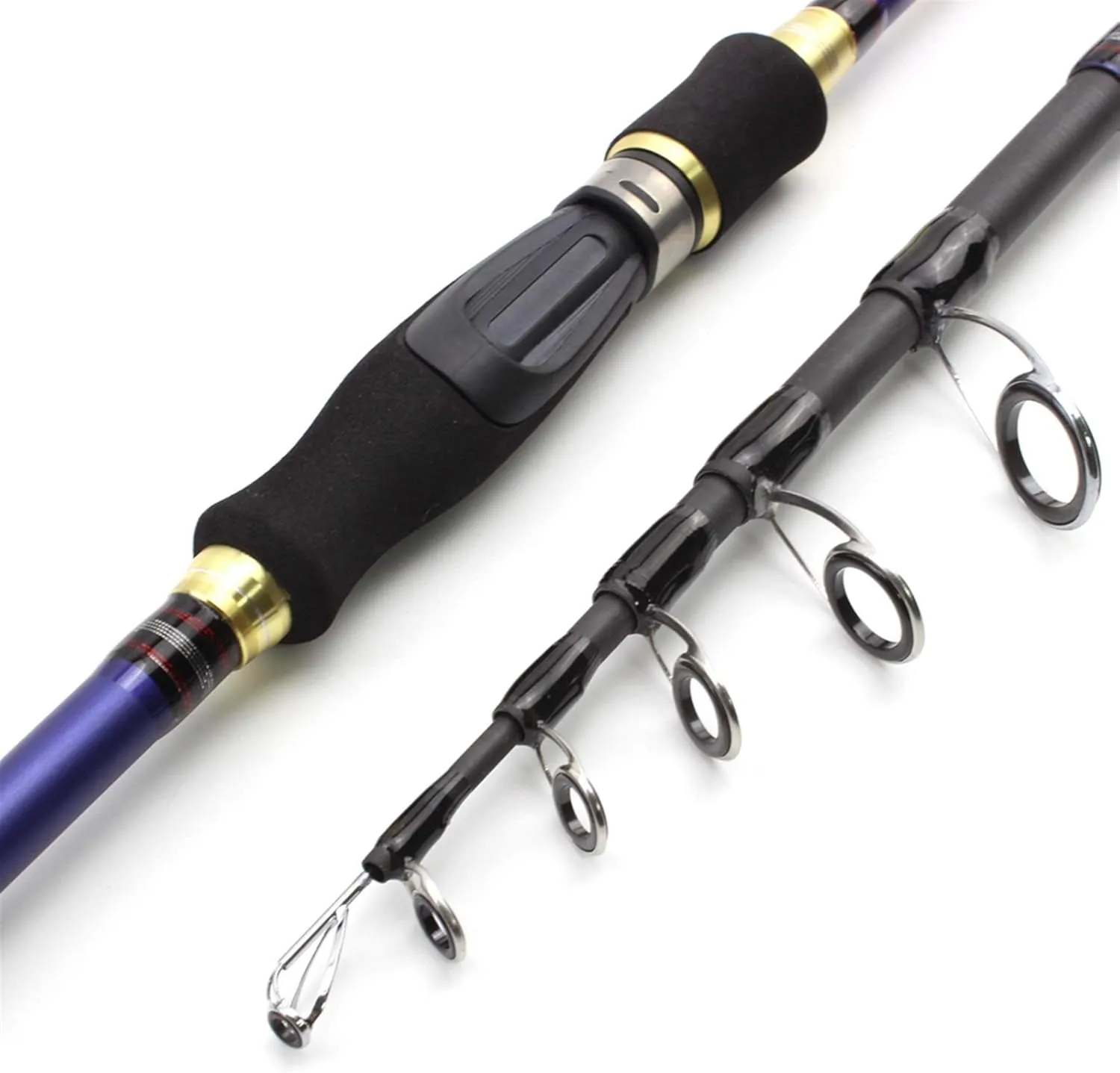 ZYHYD 2.7m-1.8m Bait Rotating Rod, Carbon Bait Trout Rod, Telescopic Travel Fishing M Power Rod, Bait Weight 7-28g Lure Fishing Rod ZYHYD (Size : 2.7 m)
